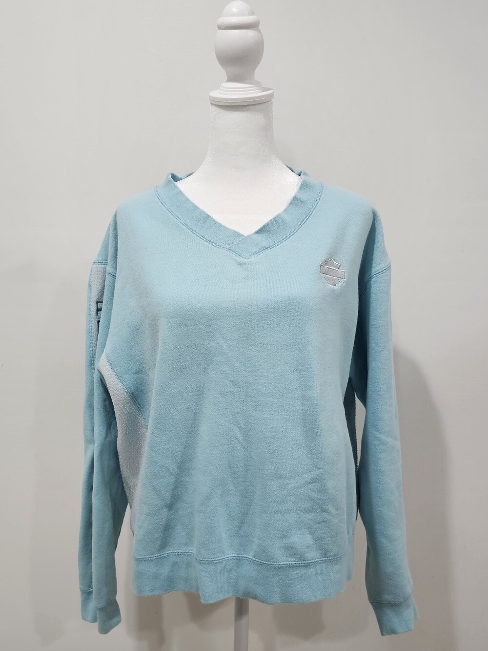Harley-Davidson Light Blue V-Neck Women's Sweater